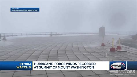 Winds Topping 100 Mph Observed Atop Mount Washington During Storm