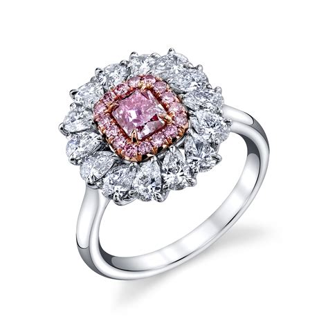 050ct Radiant Natural Fancy Purplish Pink Diamond Ring Nicole Mera