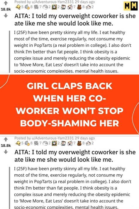 Girl Claps Back When Her Co Worker Won T Stop Body Shaming Her Artofit