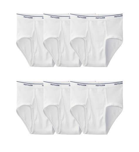 Fruit Of The Loom Mens Cotton White Briefs 6 Pack 3xl White Walmart