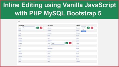Inline Editing Using Vanilla JavaScript With PHP MySQL Bootstrap YouTube