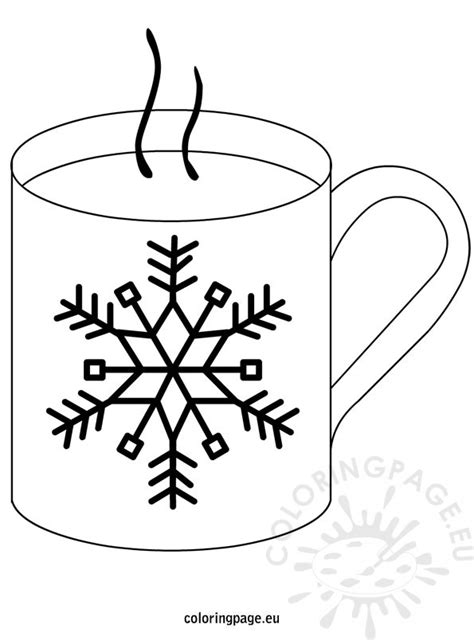Winter – Hot Chocolate – Coloring Page