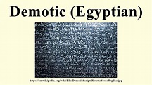 Demotic (Egyptian) - YouTube