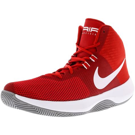 Nike Mens Air Precision University Red White Wolf Grey High Top