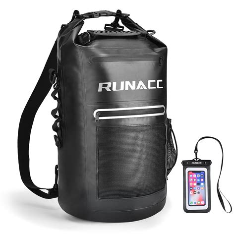 Runacc Waterproof Dry Bag 12l 20l Floating Dry Backpack With Exterior Zippered Pocket For