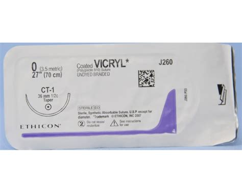 Vicryl 0 Ct 1 Ethicom Suturas Y Material De Cierre De Heridas
