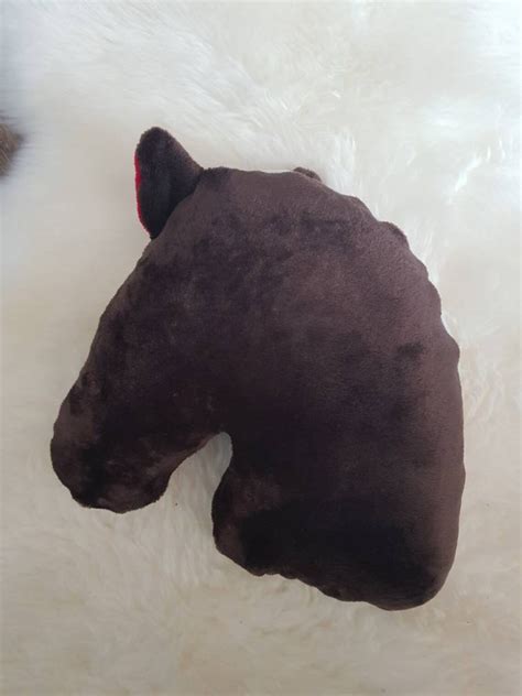 Horse Pillow Horse Head Cuddly Pillow Horse Pillow Dark Brown Etsy
