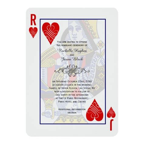 king queen playing card invitation zazzlecom
