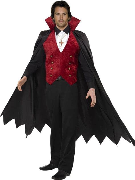 Mens Gothic Vampire Costume Classic Vampire Halloween Costume