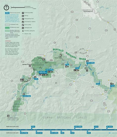 Upper District Buffalo National River Map National Park Service