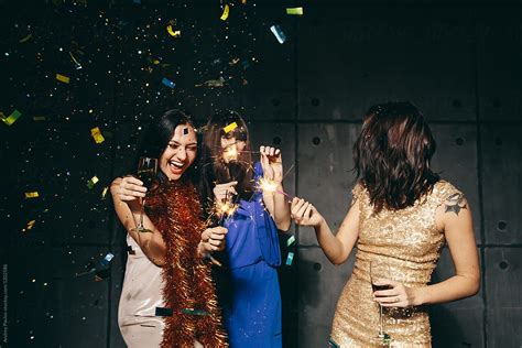 Three Female Dancing And Celebrating By Stocksy Contributor Andrey Pavlov Stocksy