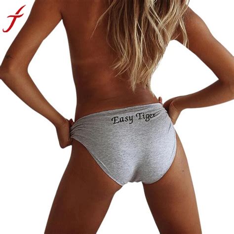 easy tiger letters printed women panties knickers mid rise underwear thongs g string traceless