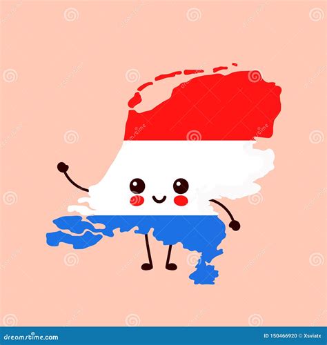 Cute Funny Smiling Happy Netherlands Stock Vector Illustration Of