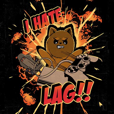 i hate lag video gaming poster print