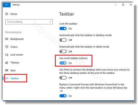 Windows 10 Small Taskbar