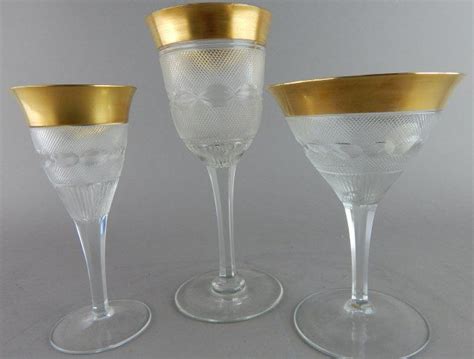 Sold Price Splendid Gold Moser Glasses Invalid Date Pst Antique Glass Moser Stemware