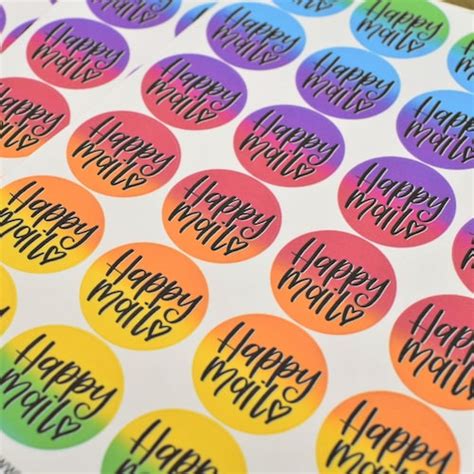 Rainbow Happy Mail Sticker Sheet Etsy Sticker Thank You Etsy