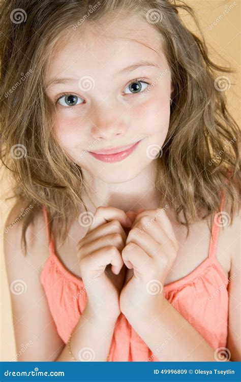 Portrait Of A Cute 8 Year Old Girl Stock Image Image Of Portrait