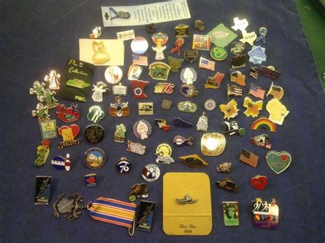 Huge Vintage Pin Lot Lapel Hat Pins Military Animal Sport States Etc 87