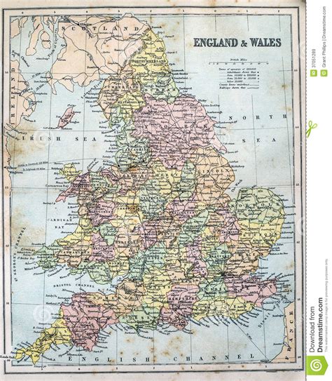 Vi apprestate a viaggiare in galles? Mappa Antica Dell'Inghilterra E Di Galles Immagine Stock ...