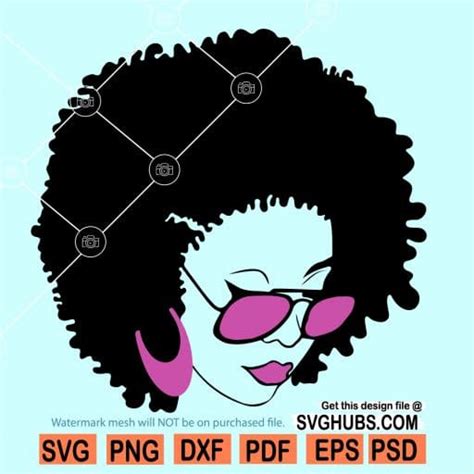 afro woman with glasses svg afro woman svg woman model svg svg hubs