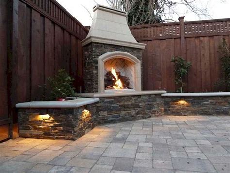 57 Easy Cheap Backyard Privacy Fence Design Ideas Backyard Fireplace Outdoor Gas Fireplace