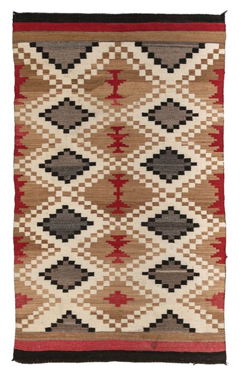 Navajo Weaving Navajo Rug With Symmetrical Checkered Diamond Pattern