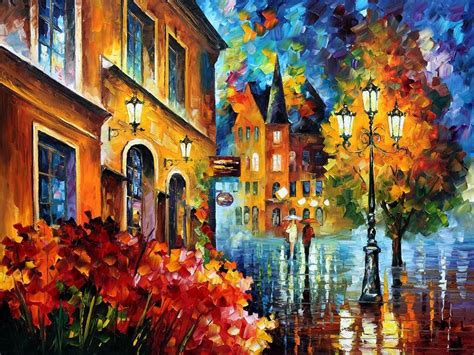 Lucky Night Palette Knife Oil Painting On Canvas By Leonid Afremov Lucky