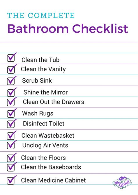 Comprehensive Bathroom Cleaning Checklist For Easy Bathroom Maintenance Mrs Grout