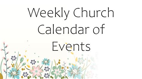 Weekly Church Events Calendar First Baptist Church Canton Il