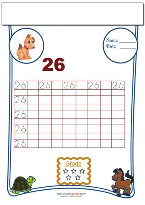 Worksheet On Number 26 Preschool Number Worksheets Number 26 Number