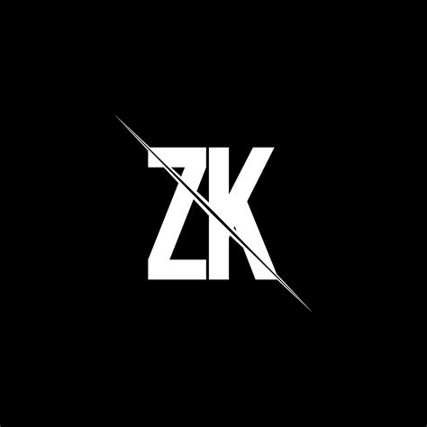 Zk Logo Monogram With Slash Style Design Template 3740634 Vector Art At