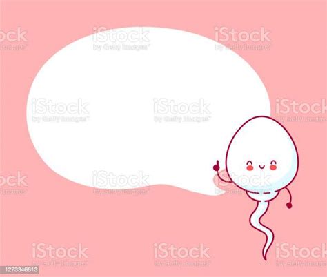 Cute Happy Funny Sperm Cell With Speech Bubble Stock Illustration Download Image Now