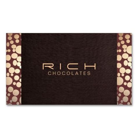Chocolatier Elegant Brown And Gold Business Card Gold