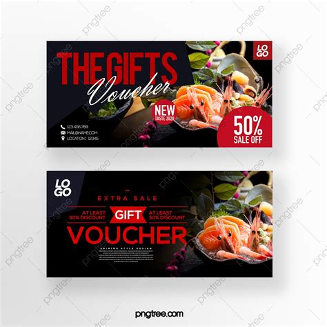 Modern Fashion Seafood Gourmet Restaurant Commercial Promotion Voucher