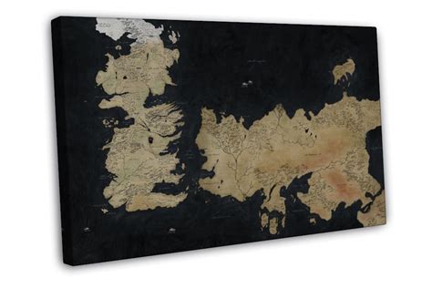 Game Of Thrones Houses Map Westeros Tv Show Wall Decor 16x12 Inch