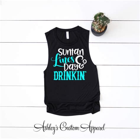 Beach Vacation Sun Tan Lines And Day Drinking Shirt Summer Etsy