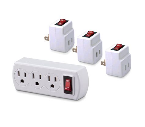 Triple Plug Outlet Adapter With Onoff Switch Energy Saving Plus 3