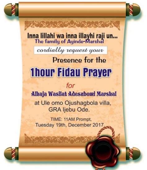 8 Day Fidau Prayers Of Kwam 1s Daughter Who Died At The Age Of 34 Will