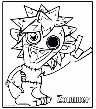 Coloring Monster Monsters Pages Colouring Moshi Printable