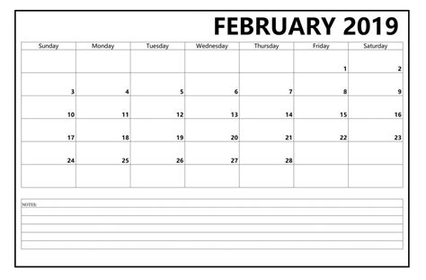 Printable February 2019 Editable Calendar