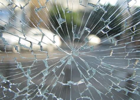 Glass Shattered Window Destruction Vandalism Broken Glass Cracked Shatter Danger