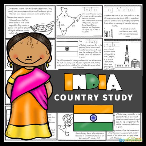 India For Kids Printable Book