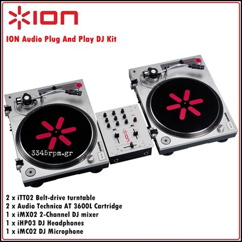 Ion Audio Dj Kit 2 Turntables And Dj Mixer Set 3345rpmgr