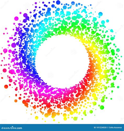 Circular Rainbow Round Frame Border Stock Photo