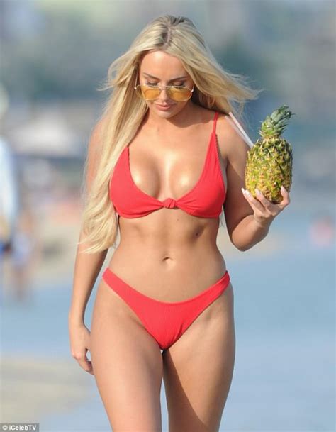 Towies Amber Turner Flaunts Her Figure In A Skimpy Red Bikini Daily