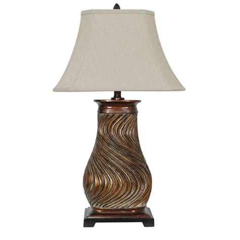 Absolute Decor 32 In 3 Way Gold Indoor Table Lamp With Fabric Shade At