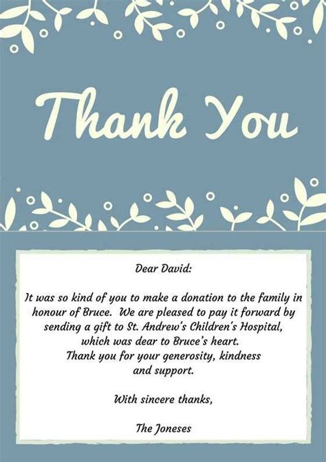 Funeral Thank You Card Wording Samples