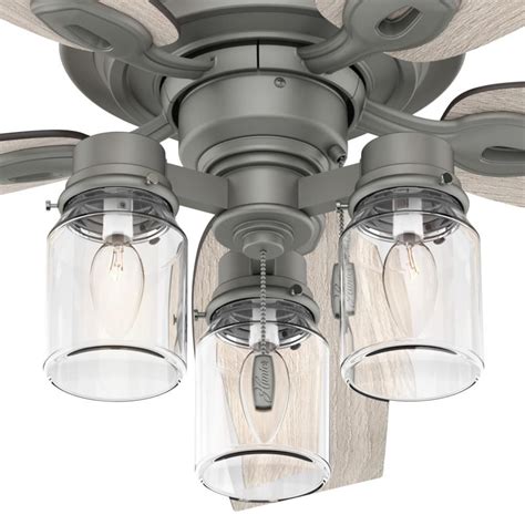 Hunter ceiling fan light kits: Hunter Crown Canyon 52 in. LED Indoor Matte Nickel Ceiling ...