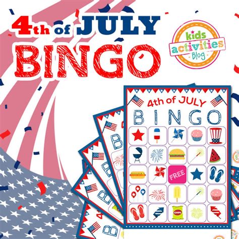 4th Of July Bingo Printable Game Fourth Of July Party Ideas Etsy